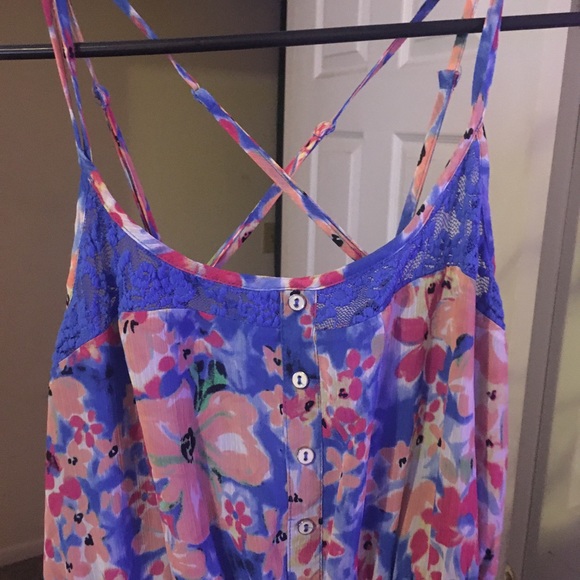 Pink and Blue, High/Low Dress - Picture 3 of 4